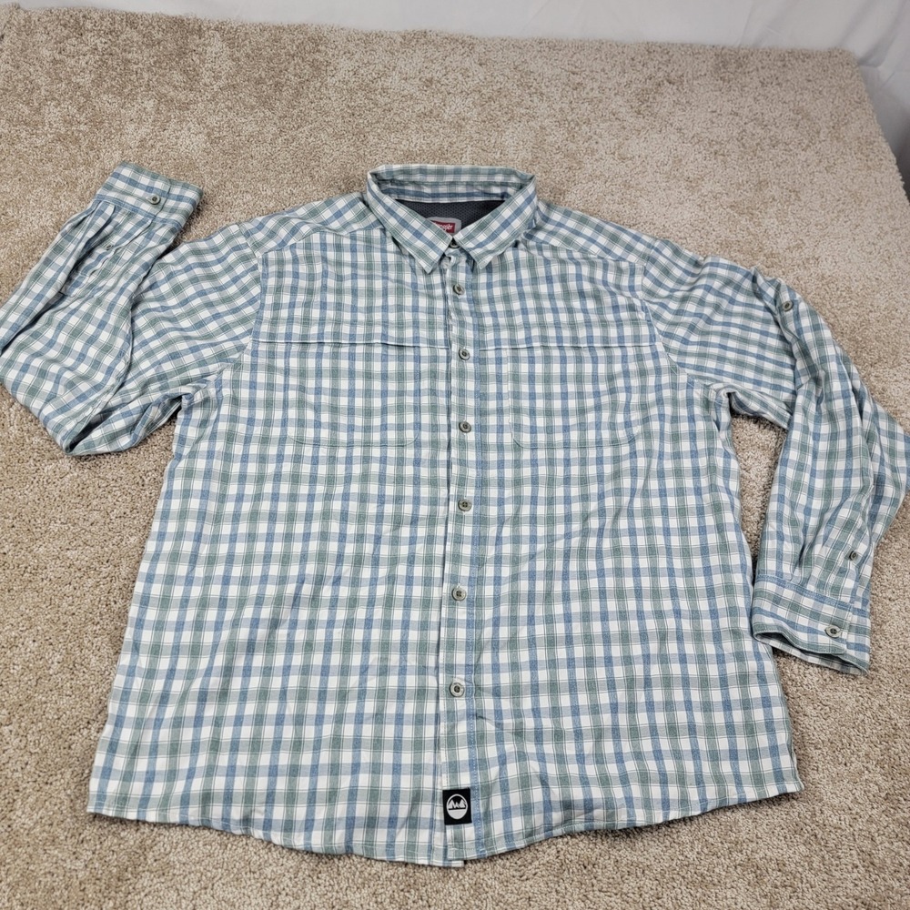Wrangler Outdoor Series Men's Plaid Long Sleeve Button Up Shirt XL Regular Fit